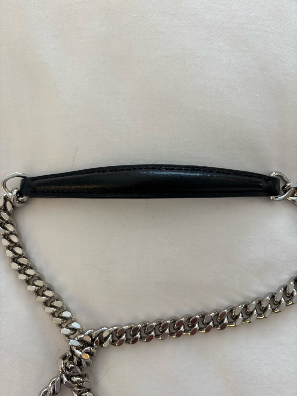 Saint Laurent Black Leather Shoulder Bag with Silver YSL Chain - Picture 12 of 12